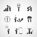 Figures, Peoples Icons - Business Concept Design Royalty Free Stock Photo