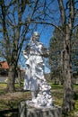 Architectural monument girl with an apple