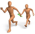 Figures running relay race