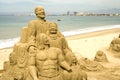 Figures sculpted in sand