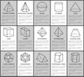 Figures Set, Sphere and Cone, Cube and Cuboid Royalty Free Stock Photo