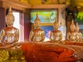 Figures of the sitting Buddha in the Wat Saket Temple or Golden mount, Bangkok, Thailand Royalty Free Stock Photo