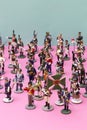 Figures of tin soldiers during the Napoleonic wars