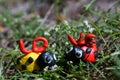 Figures of two ladybirds. Next to it is the inscription love