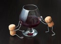 corks and a glass of wine Royalty Free Stock Photo