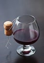 Figures from wine corks and glass of wine Royalty Free Stock Photo