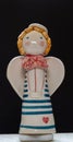 Figurine Of Cute Angel On Black Background 1 Royalty Free Stock Photo