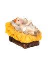 Figurine of baby Jesus Christ in a Christian nativity scene Royalty Free Stock Photo