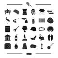 Figurine, banjo, lake and other web icon in black style. theater, travel, cinema icons in set collection.