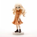 Colorful Anime Figurine In Brown Dress - Shoujo Manga Style