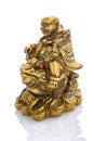 Figurine Cheerful Hotei on a white Royalty Free Stock Photo
