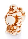 Figurine Cheerful Hotei on a white Royalty Free Stock Photo