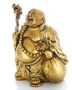 Figurine Cheerful Hotei on a white Royalty Free Stock Photo