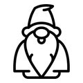 Figurine dwarf icon, outline style