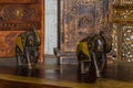 Figurine, elephant toy made of metal and wood Royalty Free Stock Photo