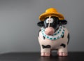 Figurine of a funny cow as a symbol of 2021