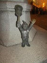 Figurine of a gnome of bronze, Wroclaw, Poland.