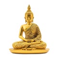 Figurine of the gold Buddha status isolate Royalty Free Stock Photo