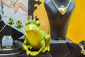 Figurine of a green frog in a Royal crown