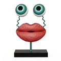 Figurine lips with turquoise eyes