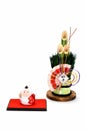 Figurine of Monkey and New Year's pine.