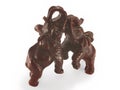 The figurine of a pair of elephants, mahogany. Royalty Free Stock Photo