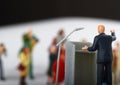 Figurine of a politician speaking to the people