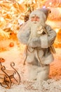 figurine Santa Claus for Christmas Cards with selective focus