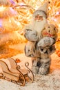 figurine Santa Claus for Christmas Cards with selective focus