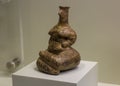 Figurine of a seated woman from the Neolithic period: Heraklion Archaeological Museum exhibit from 6000 BCE to the pre-Palatial