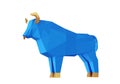 Figurine of a simplified polygonal Blue Bull, a symbol of the new year 2021