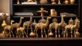 figurines gold camels Royalty Free Stock Photo