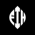 FIH circle letter logo design with circle and ellipse shape. FIH ellipse letters with typographic style. The three initials form a Royalty Free Stock Photo