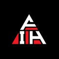 FIH triangle letter logo design with triangle shape. FIH triangle logo design monogram. FIH triangle vector logo template with red Royalty Free Stock Photo
