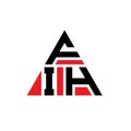 FIH triangle letter logo design with triangle shape. FIH triangle logo design monogram. FIH triangle vector logo template with red Royalty Free Stock Photo