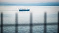 A fihing boat on the calm waters of the Gulf of Trieste Royalty Free Stock Photo