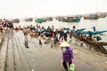 Fiish market on the beach in Quang Binh province, Vietnam Royalty Free Stock Photo