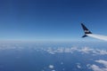 Fiji Airway wing and characteristic wingtip with emblem above distant horizon