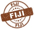 Fiji brown grunge round vintage stamp