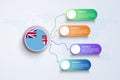 Fiji Flag with Infographic Design isolated on Dot World map Royalty Free Stock Photo