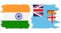 Eritrea and India grunge flags connection vector