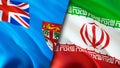 Fiji and Iran flags. 3D Waving flag design. Fiji Iran flag, picture, wallpaper. Fiji vs Iran image,3D rendering. Fiji Iran