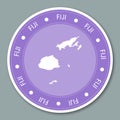 Fiji label flat sticker design.