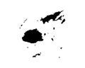 Fiji Map. Fijian Country Map. Black and White National Nation Outline Geography Border Boundary Shape Territory Vector Illustratio