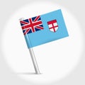 Fiji map pin flag. 3D realistic vector illustration