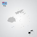 Fiji map silhouette halftone style