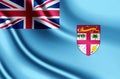 Fiji realistic flag illustration.