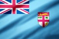 Fiji realistic flag illustration.