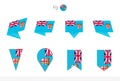 Fiji national flag collection, eight versions of Fiji vector flags