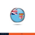 Fiji round flag vector design.